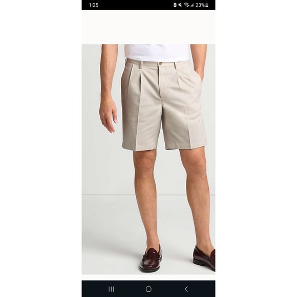 Lands' End Traditional Fit Mens Sz 40-9"  Stone Chino Cotton Strech Waist Shorts - Picture 10 of 10